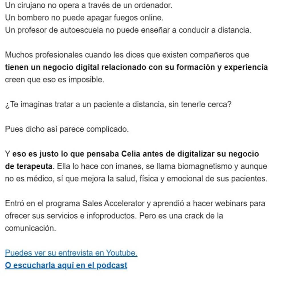 ejemplos campaña email marketing testimonio