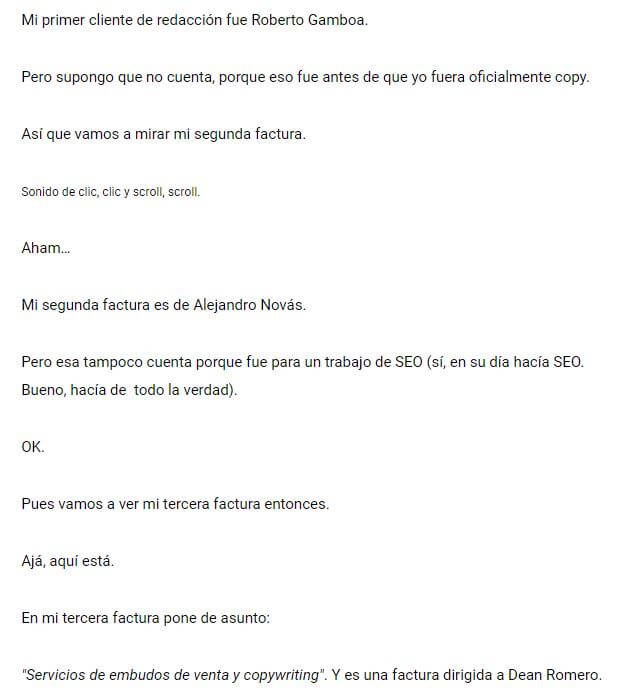 ejemplos prueba social email