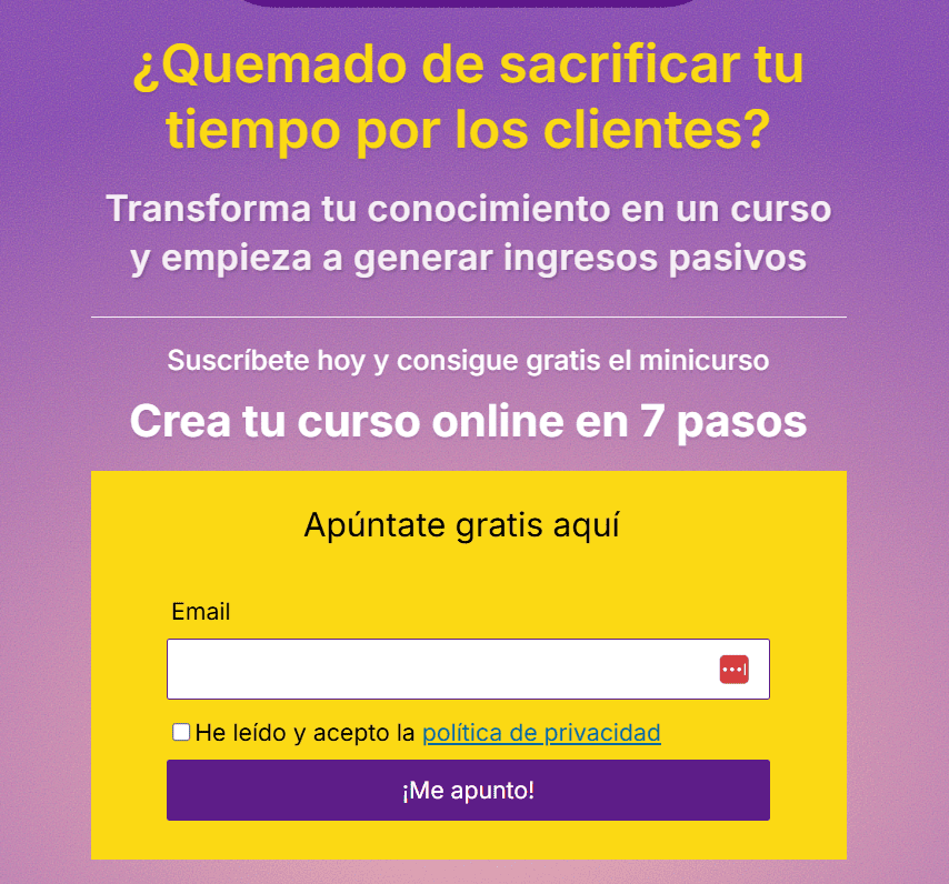 squeeze page definicion